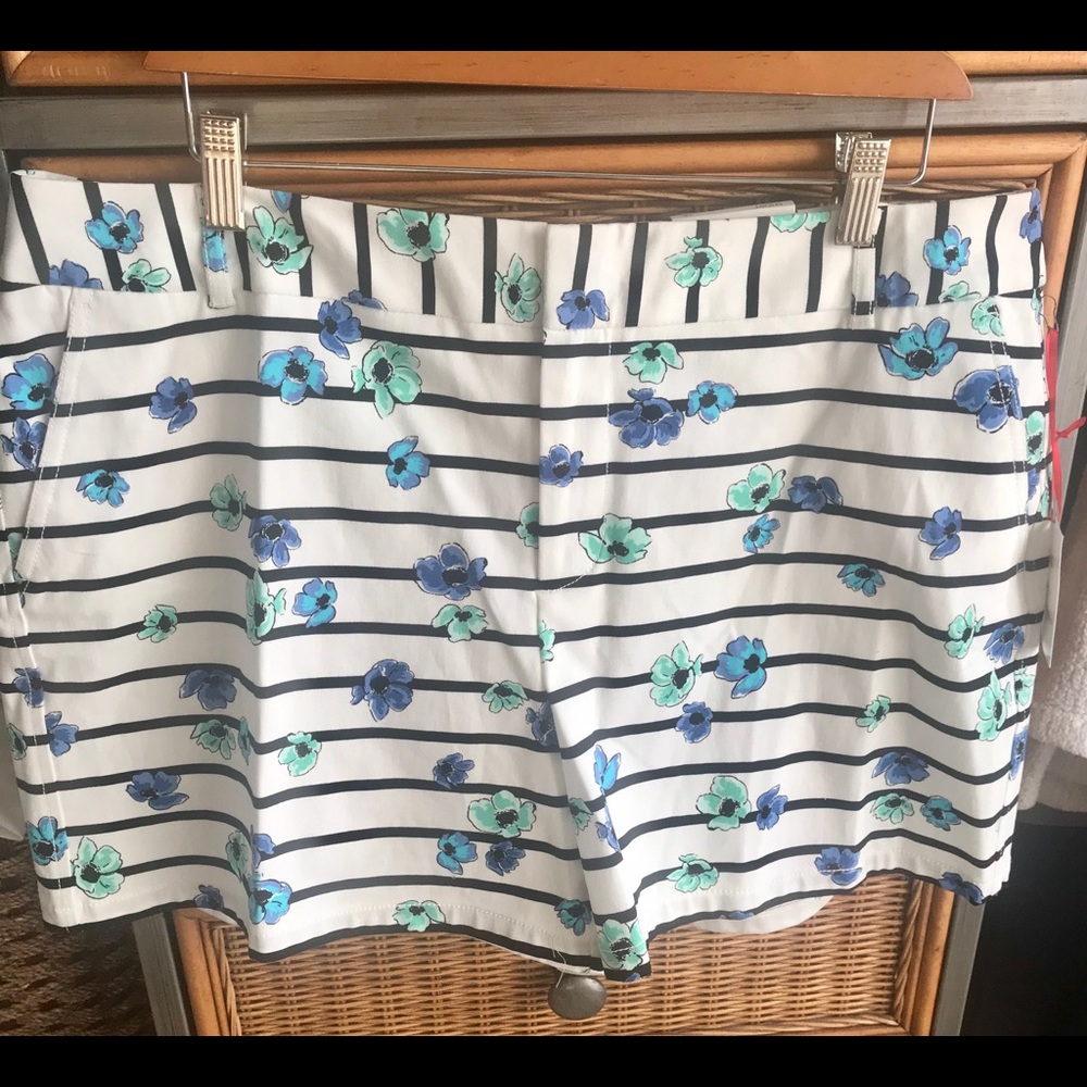 Striped Floral Shorts